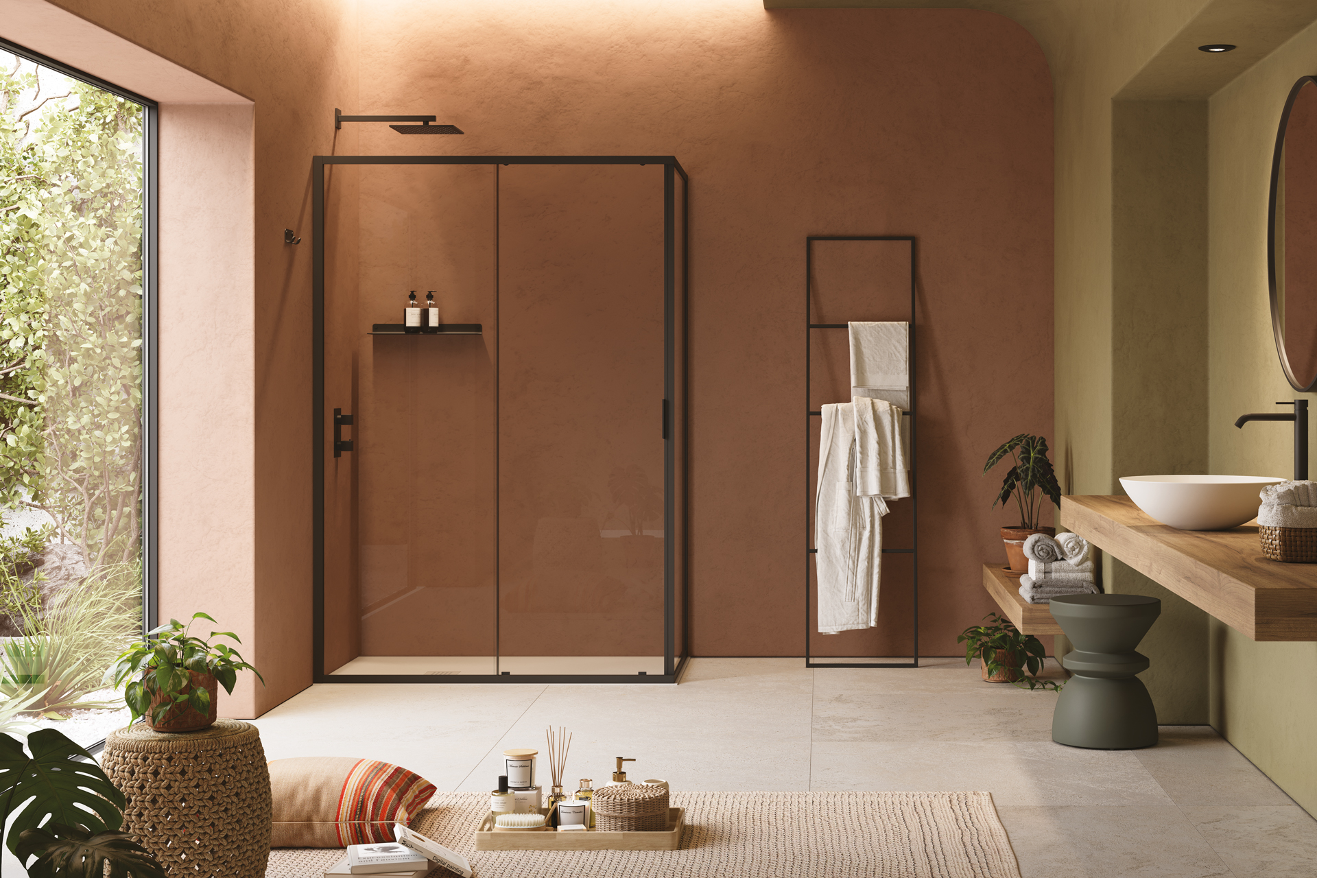 Porta scorrevole + Parete fissa dedicata