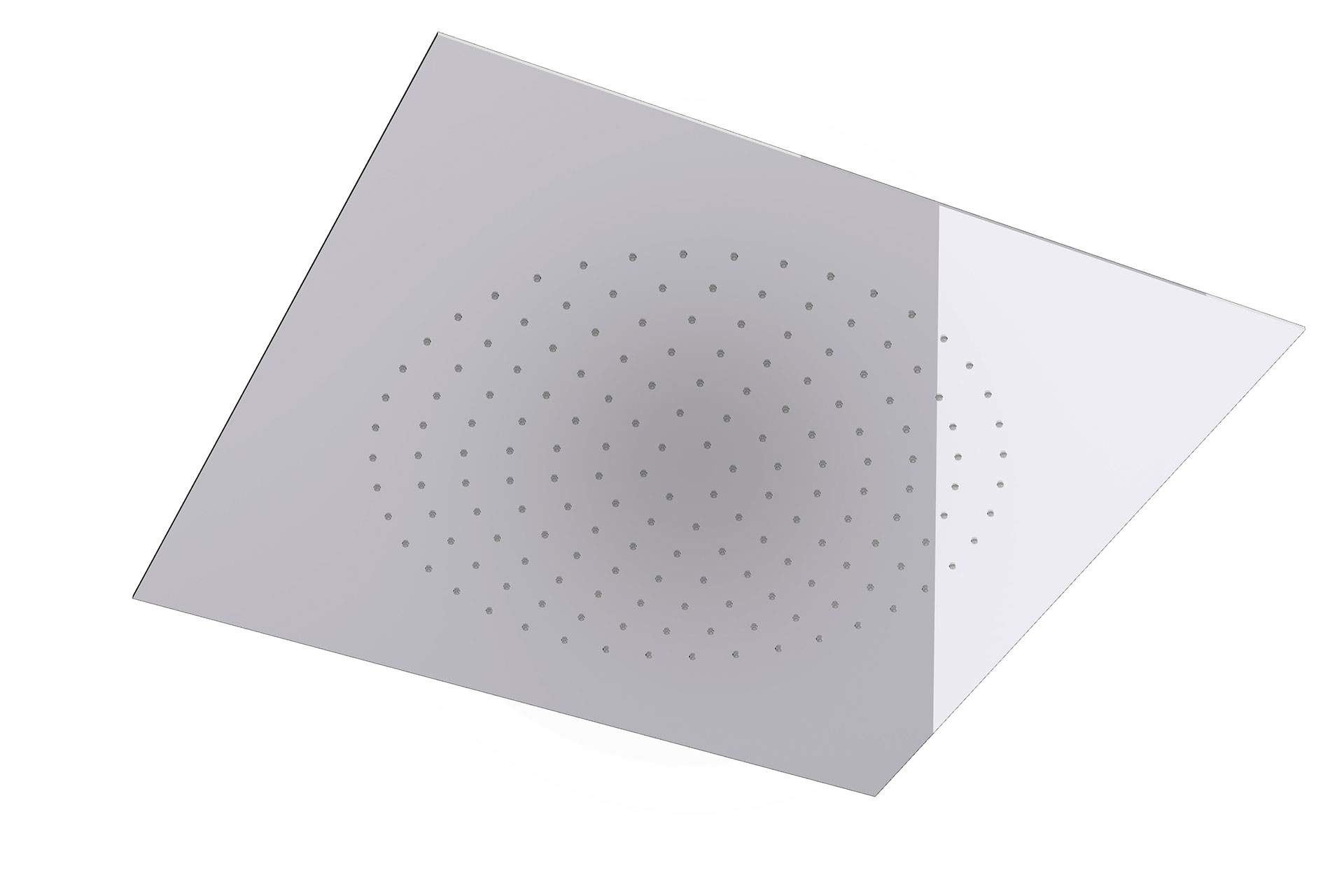 Soffione a soffitto quadro 500 x 500 mm solo pioggia