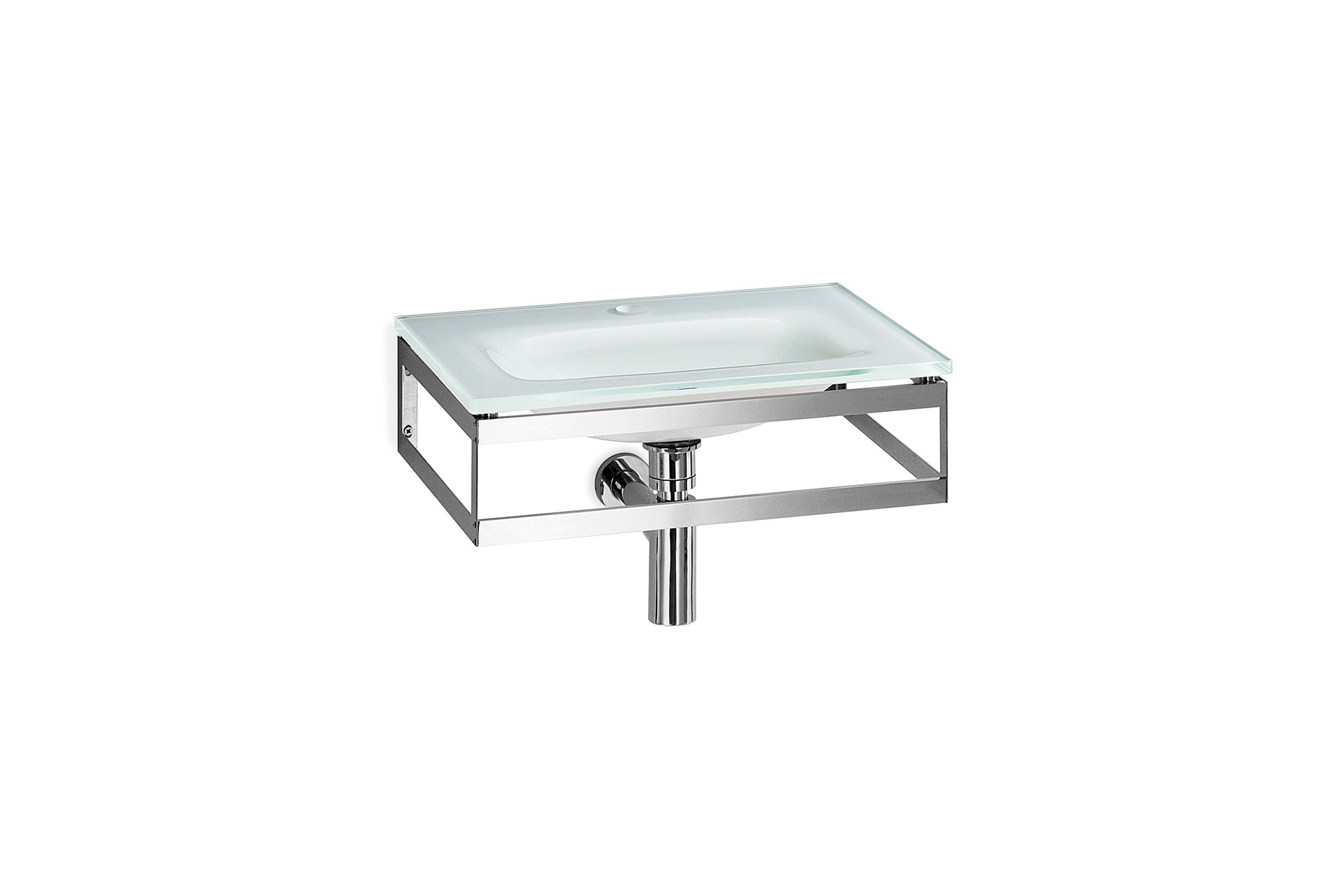 Lavabo con supporto, piletta scarico libero Art. 53972, sifone Art. 53924